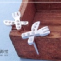 創意滿分小刀叉造型水鑽925純銀耳環 